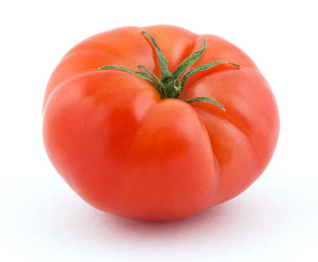 red tomato isolated on white backgroundの写真素材