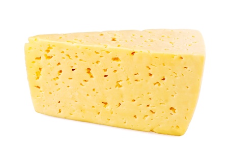 Piece of cheese isolated on white backgroundの写真素材