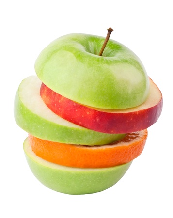 Multifruit on white backgroundの写真素材