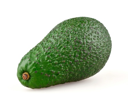 Ripe avocado on white backgroundの写真素材