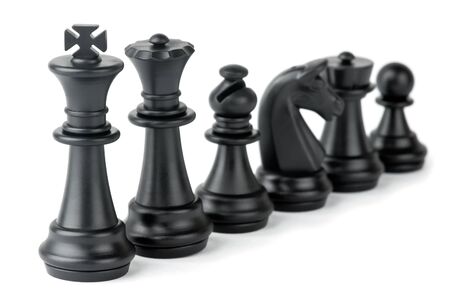 Chess pieces on white backgroundの写真素材