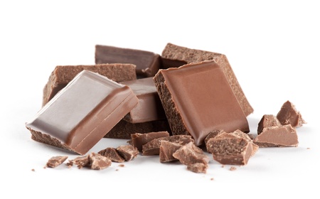 Chocolate on white background
