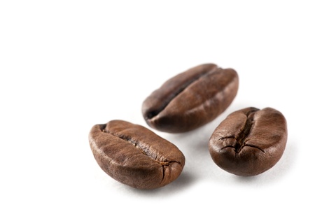 Coffee beans on white backgroundの写真素材
