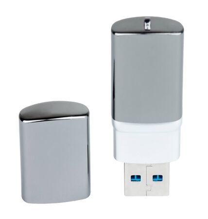 USB flash memory on white background