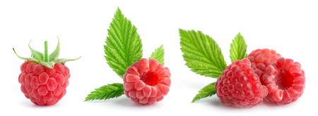 Sweet raspberries on white background 