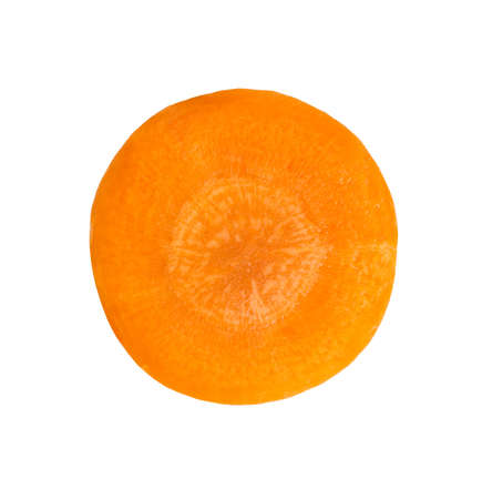 Carrot slice on white の写真素材