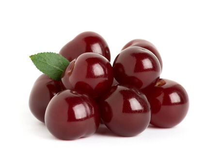 Sweet ripe cherry on white background