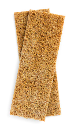 Crispbread plain on white backgroundの写真素材