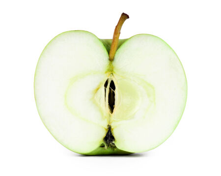 Apple slice on white backgroundの写真素材