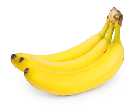 Ripe banana on white backgroundの写真素材