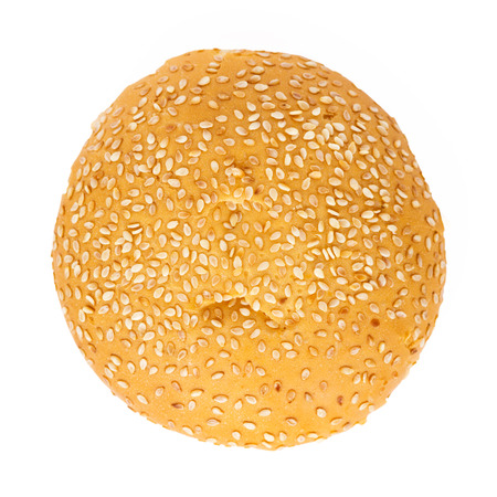 Hamburger bun on white background の写真素材