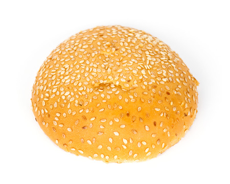 Hamburger bun on white background の写真素材