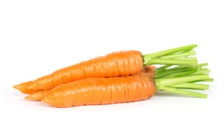 Fresh carrots on white backgroundの写真素材