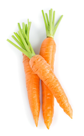 Fresh carrots on white backgroundの写真素材