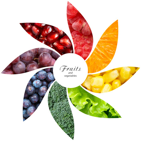 Fresh fruits and vegetables. Healthy food conceptの写真素材
