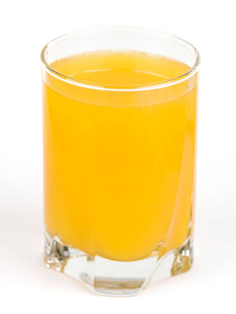 Fresh orange juice on white background の写真素材