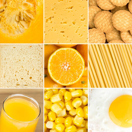 Yellow healthy food backgroundの写真素材
