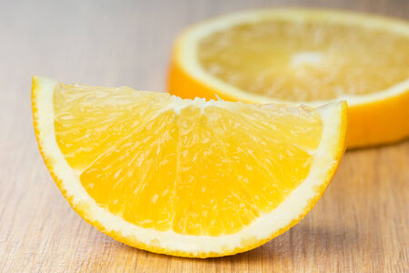 Orange slice closeup. Healthy foodの写真素材