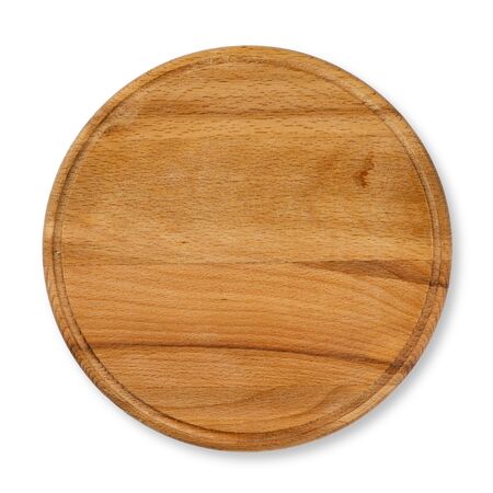 Cutting board on white backgroundの写真素材