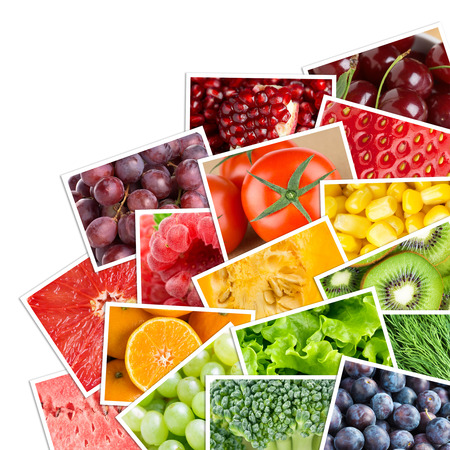 Fresh fruits and vegetables. Healthy food conceptの写真素材