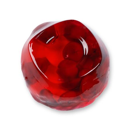 Cherry jelly on white backgroundの写真素材