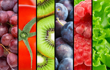 Fresh fruit and vegetable backgroundの写真素材