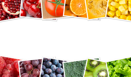 Fresh fruits and vegetables. Healthy food conceptの写真素材
