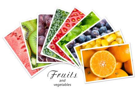 Fresh fruits and vegetables. Healthy food conceptの写真素材