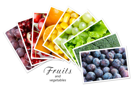 Fresh fruits and vegetables. Healthy food conceptの写真素材