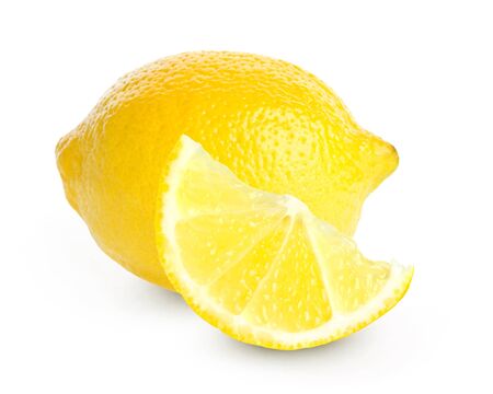 Fresh lemon on white backgroundの写真素材