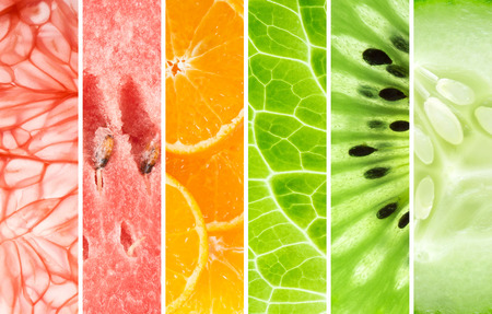 Fresh fruit and vegetable backgroundの写真素材