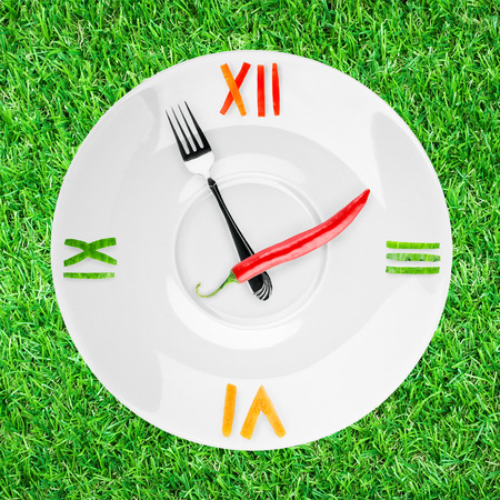 Food clock. Healthy food conceptの写真素材