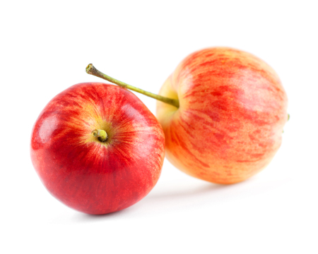 Red apples on white backgroundの写真素材