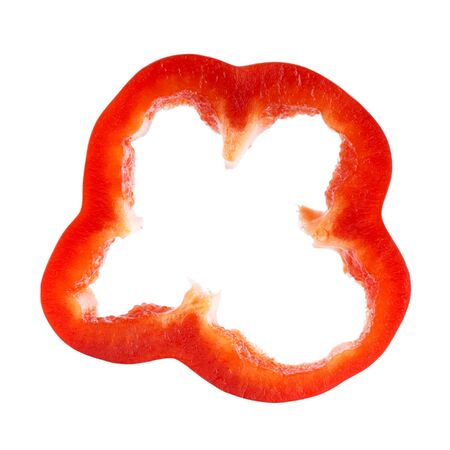 Pepper slice on white backgroundの写真素材