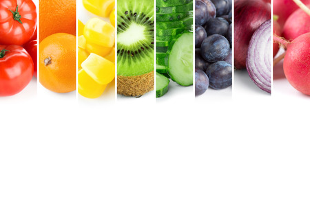 Fresh color fruits and vegetables. Healthy food conceptの写真素材