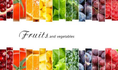 Fresh fruits and vegetables. Healthy food conceptの写真素材