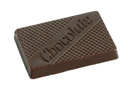 Chocolate bar closeup isolated on white backgroundの写真素材