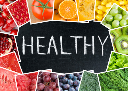 Healthy fresh color food. Fruits and vegetables conceptの写真素材