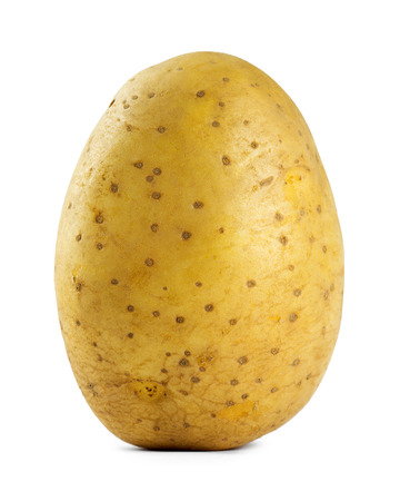 Potato closeup on white backgroundの写真素材
