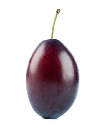 Fresh plum on white backgroundの写真素材