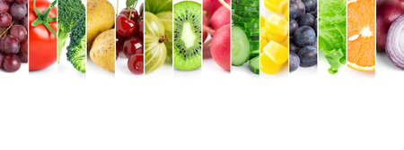 Fresh fruits and vegetables. Healthy food conceptの写真素材