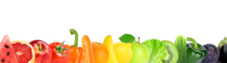Fruit and vegetable on white background. Food conceptの写真素材