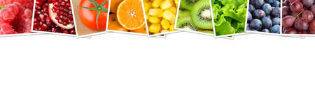 Collection of fruits and vegetables. Food conceptの写真素材