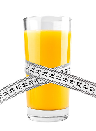 Orange juice on white background. Diet conceptの写真素材