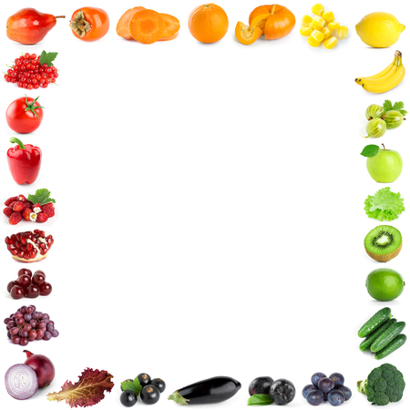Fruits and vegetables. Healthy food concept. Frameの写真素材