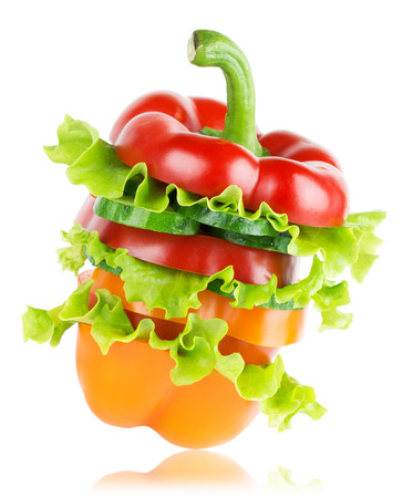 Stack of mixed vegetables. Fresh food. Food conceptの写真素材