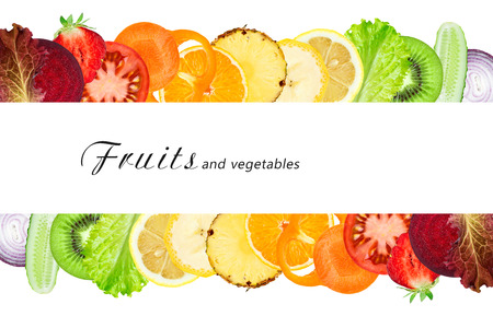 Fruits and vegetables. Fresh sliced.Healthy food conceptの写真素材
