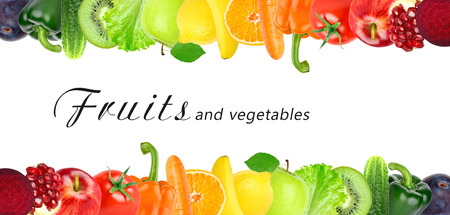 Fruits and vegetables. Healthy food concept. Fresh foodの写真素材