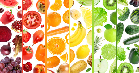Fresh color fruits and vegetables. Food background. Conceptの写真素材