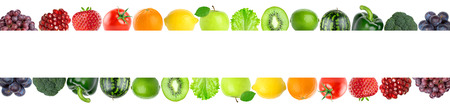 Collage of color  fruits and vegetables. Food conceptの写真素材